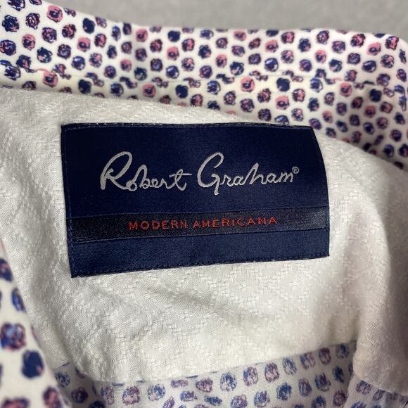 Robert Graham Shirt Mens M Short Sleeve Button Down Rose All Over Print Floral - Picture 6 of 8